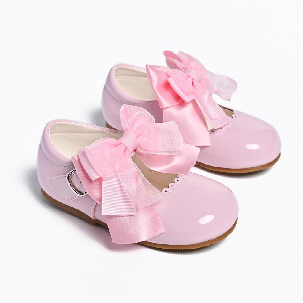 Tia London  * TIB17-P Pink Bow Patent Shoes( 3 - 10)