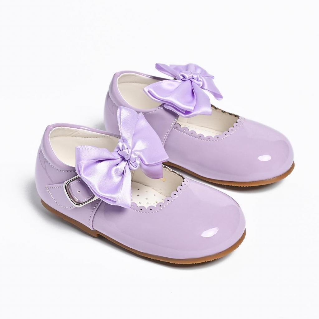 Tia London  * TIB18-L Lilac Bow Patent Shoes( 3 - 10)