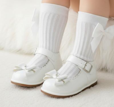 TIB22-2W  White Bow Patent Shoes ( 3 - 10)