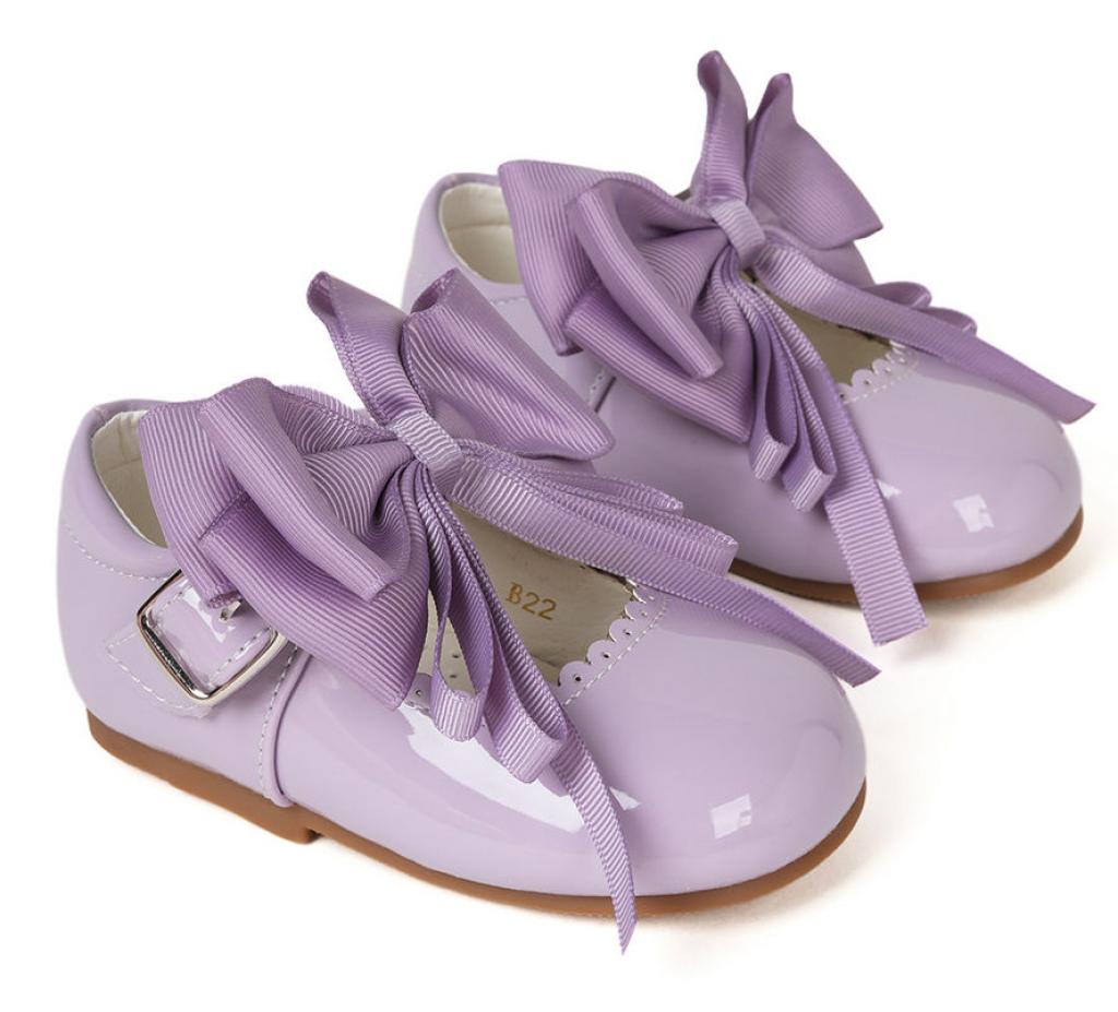 Tia London  * TIB22-L Lilac Bow Patent Shoes( 3 - 10)
