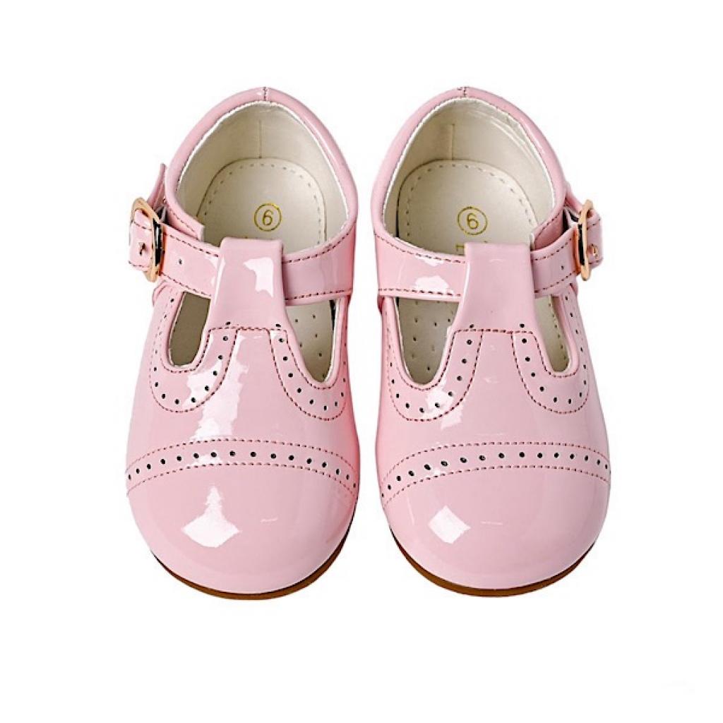 Tia London A23-P18  TIH23-18P Pink Scallop Patent Shoes( 3 - 10)