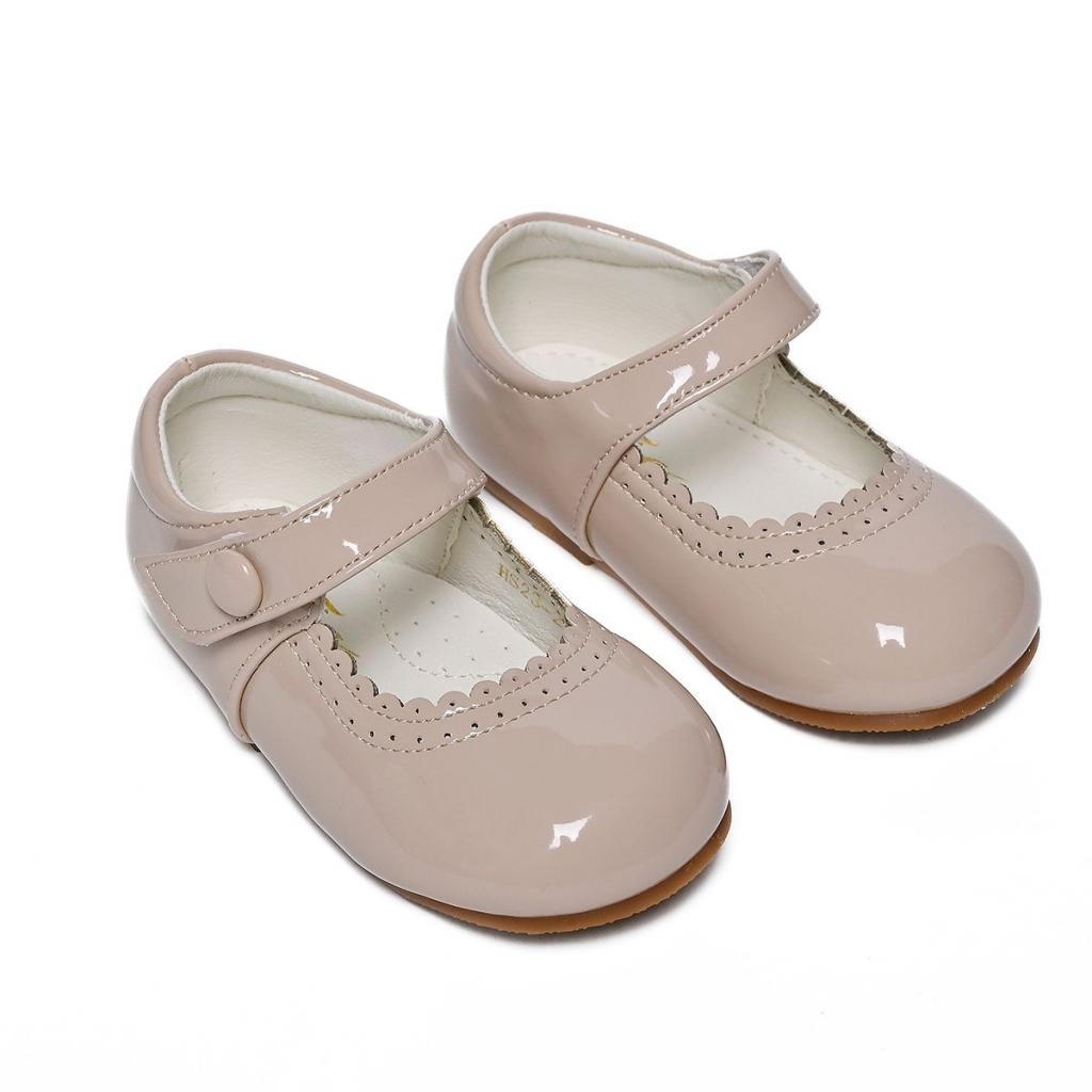 Tia London HS23-21BEIGE  TIHS23-21Be Beige Patent Shoes(3-10)