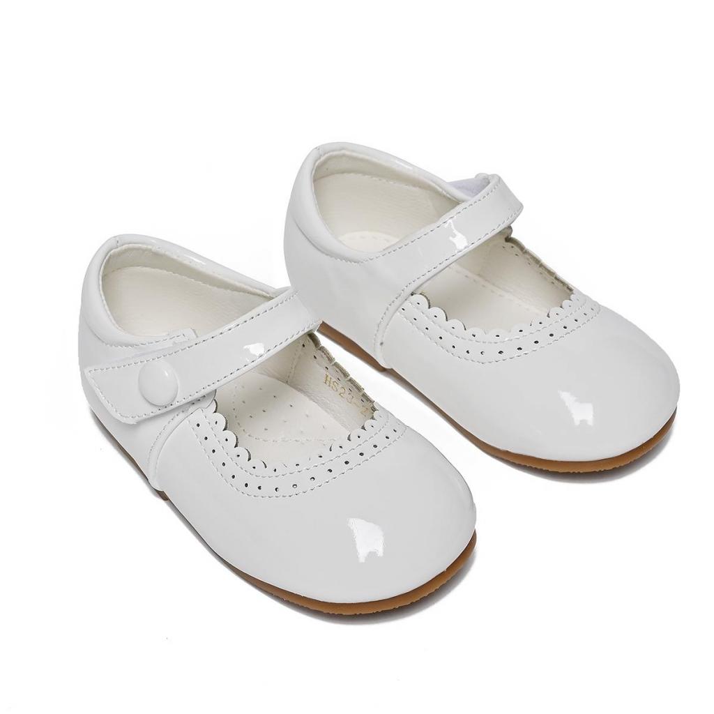 Tia London HS23-21WHITE  TIHS23-21W White Patent Shoes(3-10)