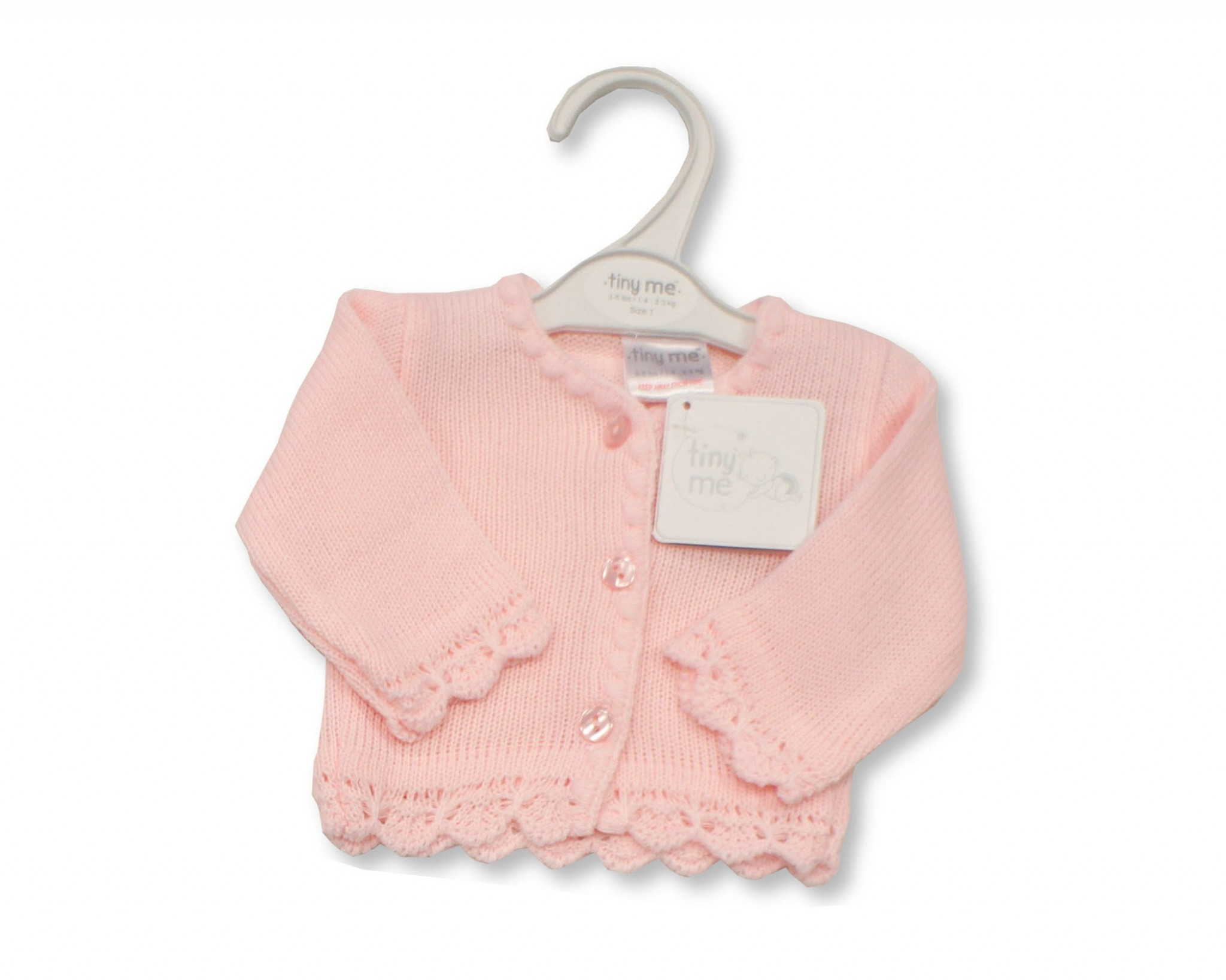 Tiny Chick  * TMLBW_899P Round Neck Cardigan (3-8lbs)