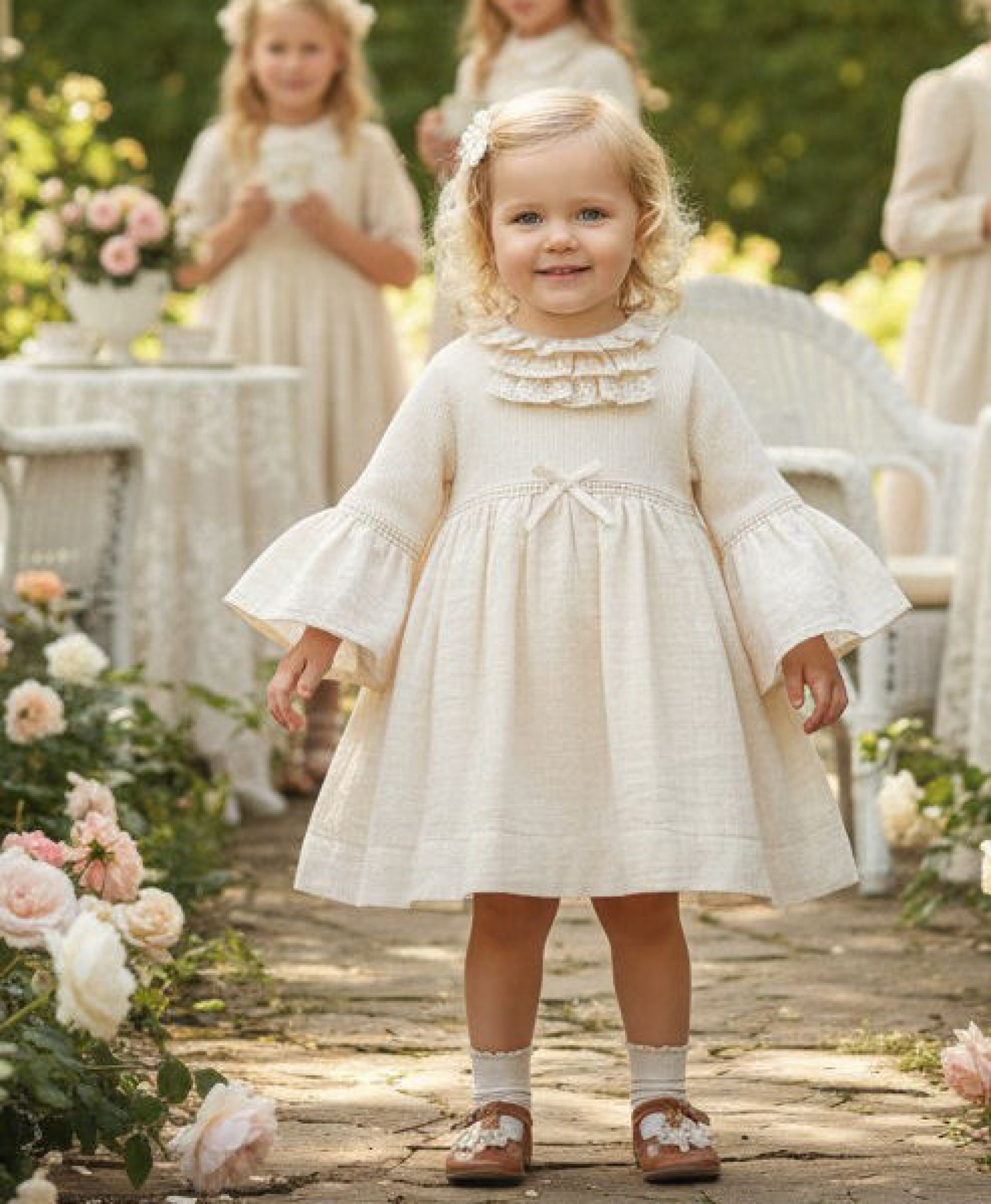 Tongs Baby 3898 * TO3898-C "lace" Woven Dress(6-36 months)