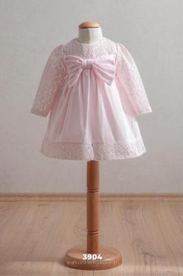 Tongs Baby 3904P * TO3904P  Bow and lace woven dress(6-36 months)