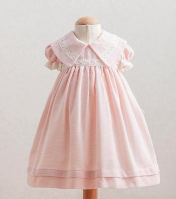 Tongs Baby 3925P 8692023112068 TO3925P Pink Woven Dress with lace(6-36 months)