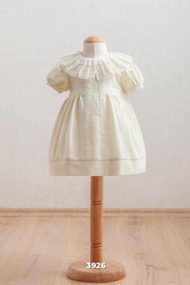 Tongs Baby 3926E * TO3926E Palest Apple Woven Dress with Lace (6-36 months)