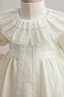Tongs Baby 3926E * TO3926-E Palest Apple Woven Dress with Lace (6-36 months)