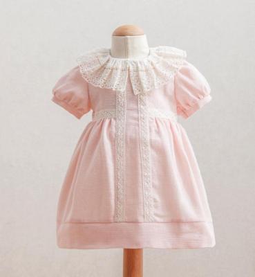 Tongs Baby 3926P * TO3926-P  Woven with Lace dress(6-36 months)