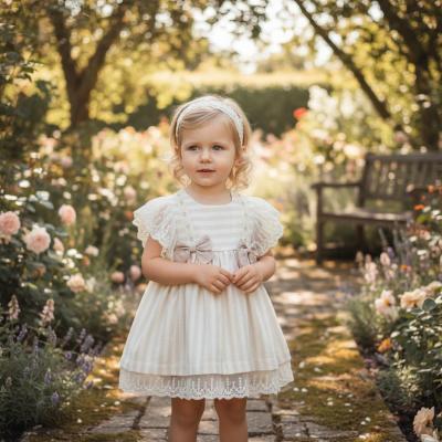 TO3946L  Lilac Cotton Stripe Woven Dress (6-36 months)