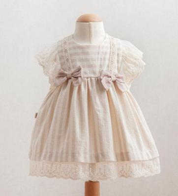 Tongs Baby 3946B 8692023112983 TO3946L Lilac Cotton Stripe Woven Dress(6-36 months)