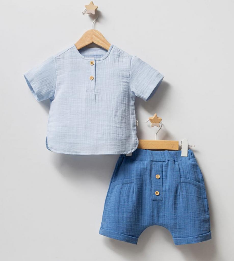 Tongs Baby 5084  TO5084-B Blue Shorts and Top ( 6-36 months)