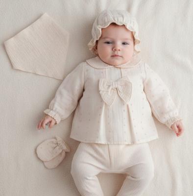TO5414 Ecru/Pink Dotty Layette 5 Piece (0-1 months)