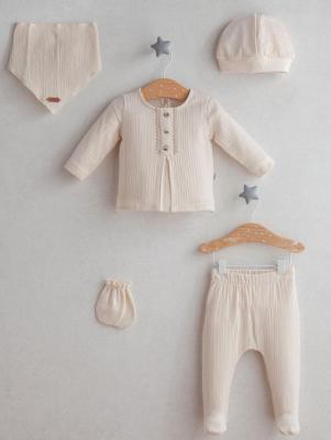 Tongs Baby 5434E  TO5422-E Ecru Embroidered Layette 5 Piece(0-1 months)