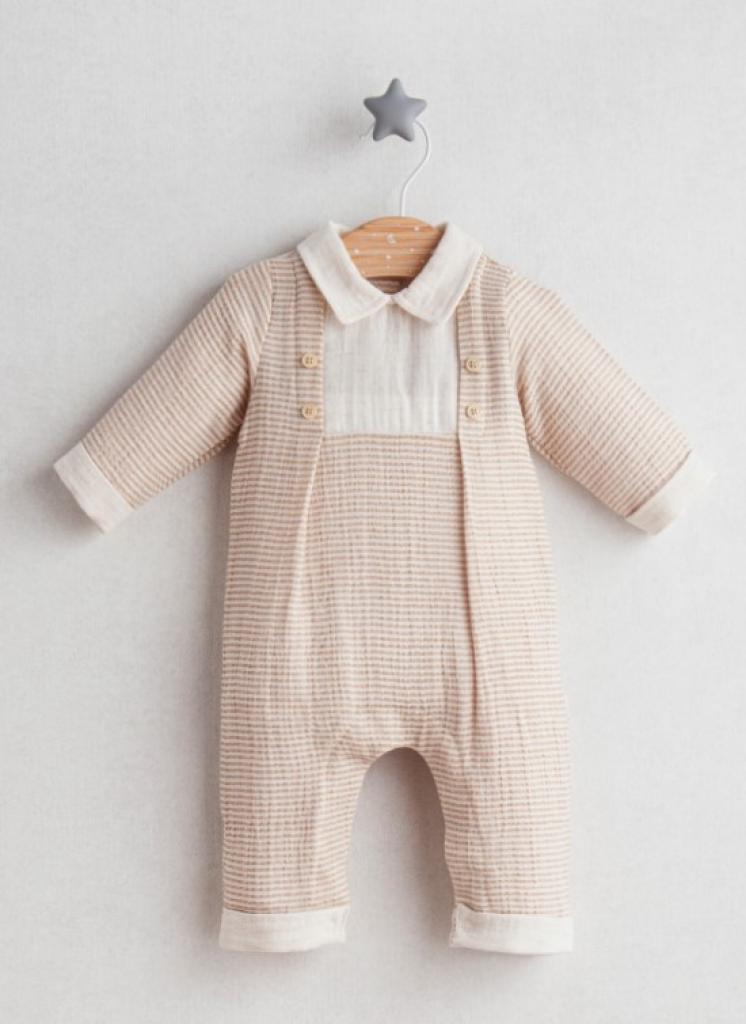 Tongs Baby 5483K  TO5483-K Coffee Cotton Romper (0-9 months)