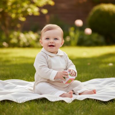 TO5483K  Coffee Cotton Romper  (0-9 months)