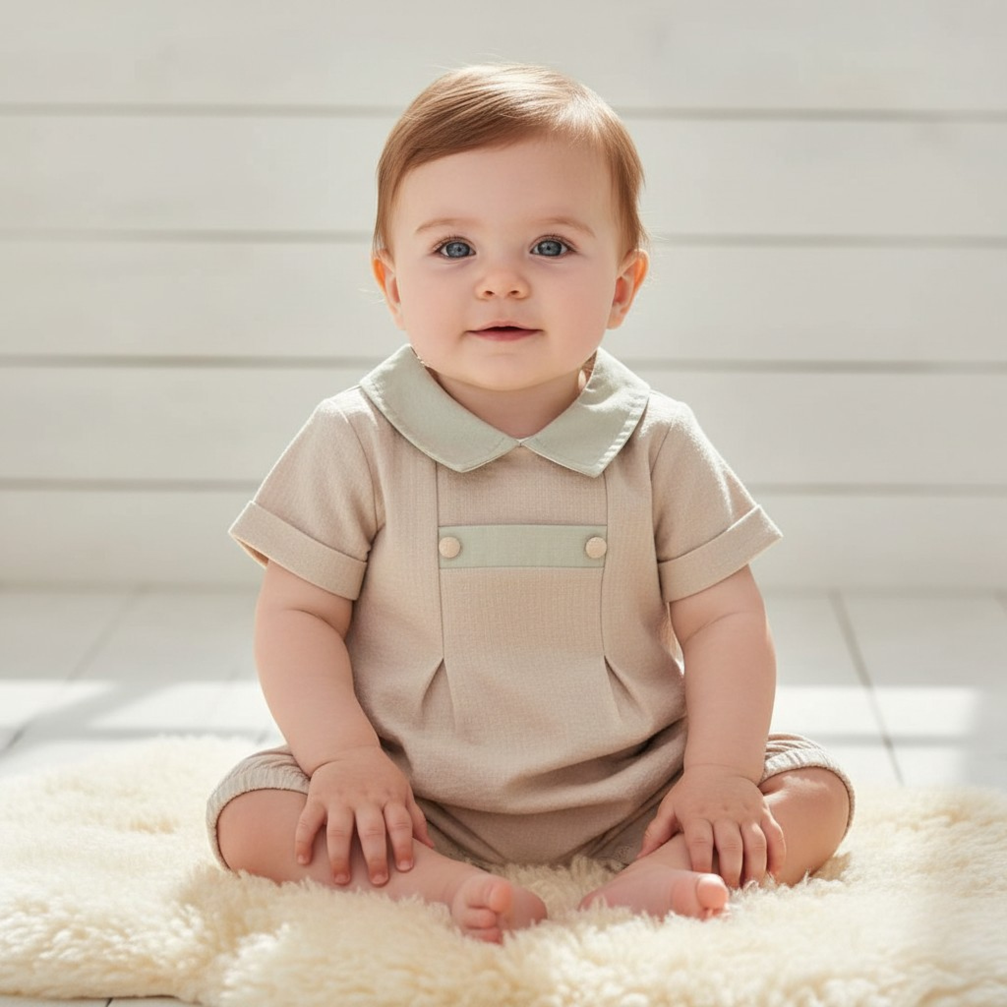 Tongs Baby 5555yesil 8690000080960 TO5555Y Biscuit Cotton Romper (1-9 months)