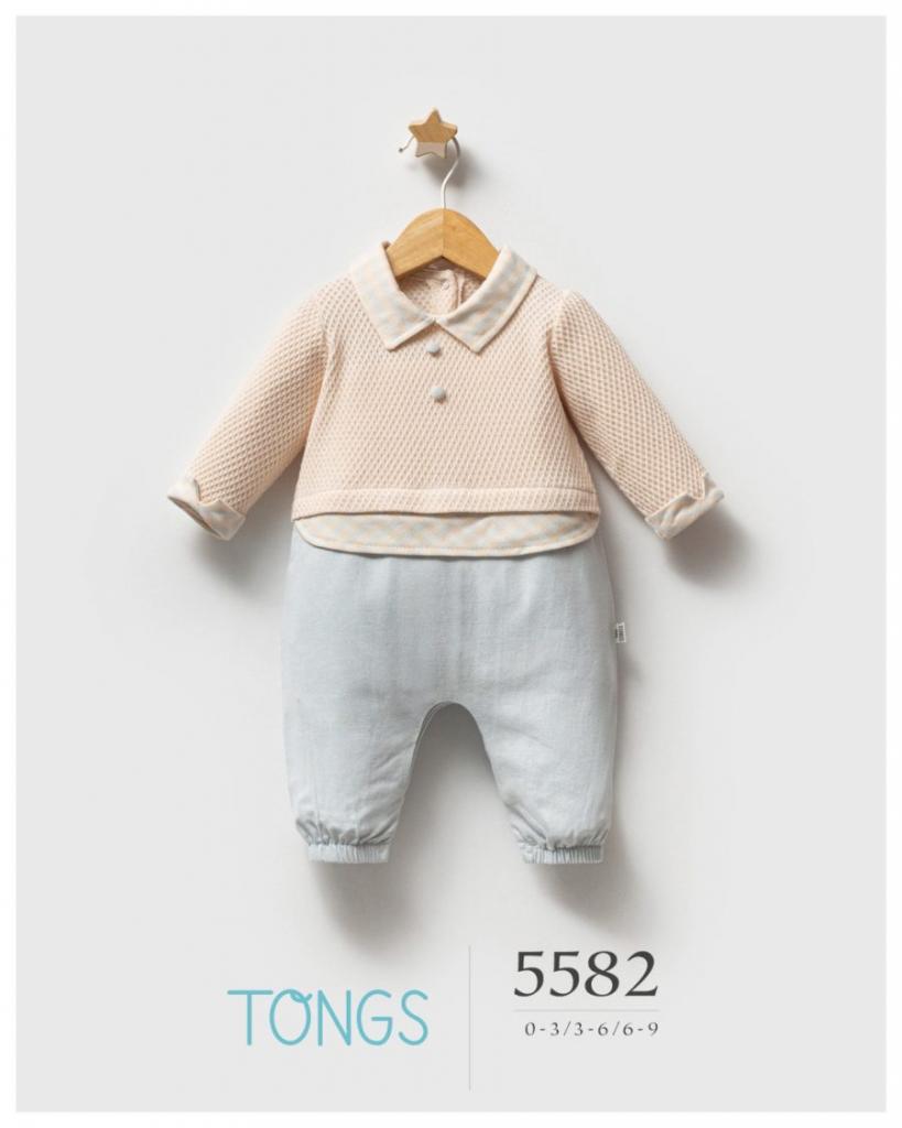 Tongs Baby Bis-2120-6347 503532006347 8 TO5582S Textured Romper( 0-9 months)