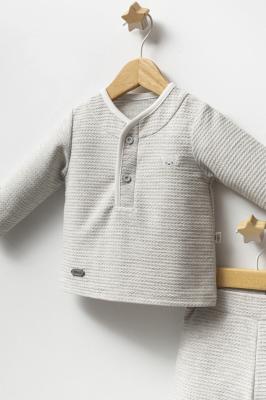Tongs Baby  * TO5602-G  Spanish grey Embossed Teddy Outfit (6-36 months)
