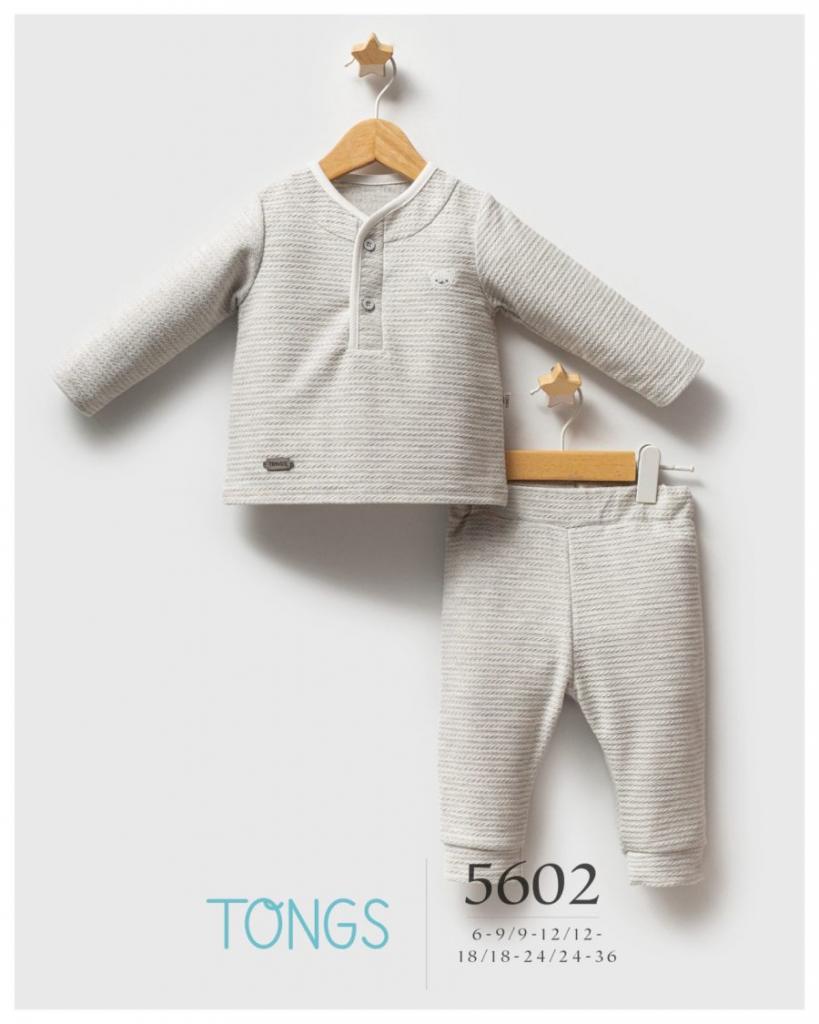 Tongs Baby  * TO5602G  Spanish grey Embossed Teddy Outfit (6-36 months)