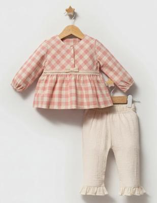 TO5770  Checked Outfit  (6-36 months)