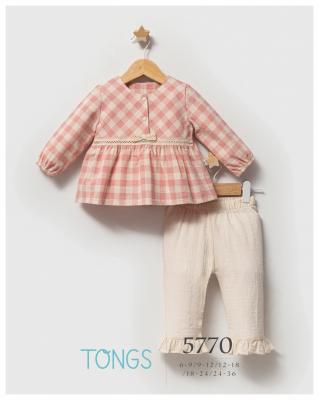 Tongs Baby  * TO5770 Checked Outfit (6-36 months)