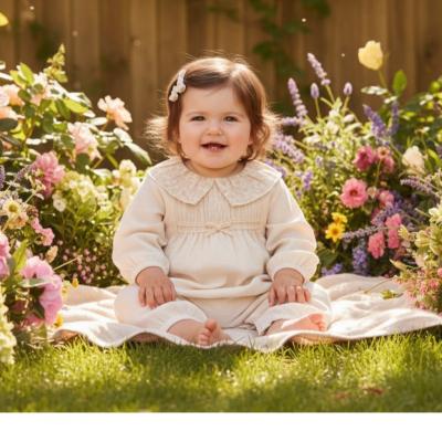 TO5780-E Floral Shirred Romper (0-9 months)