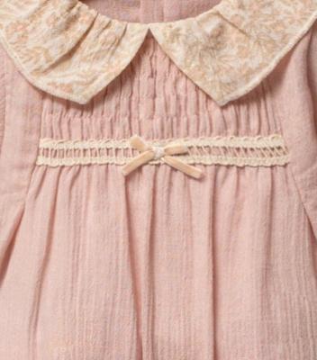 Tongs Baby 5780 8692023118361 TO5780P Floral Shirred Romper  (0-9 months)