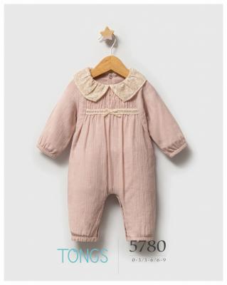 Tongs Baby 5780 8692023118361 TO5780P Floral Shirred Romper  (0-9 months)