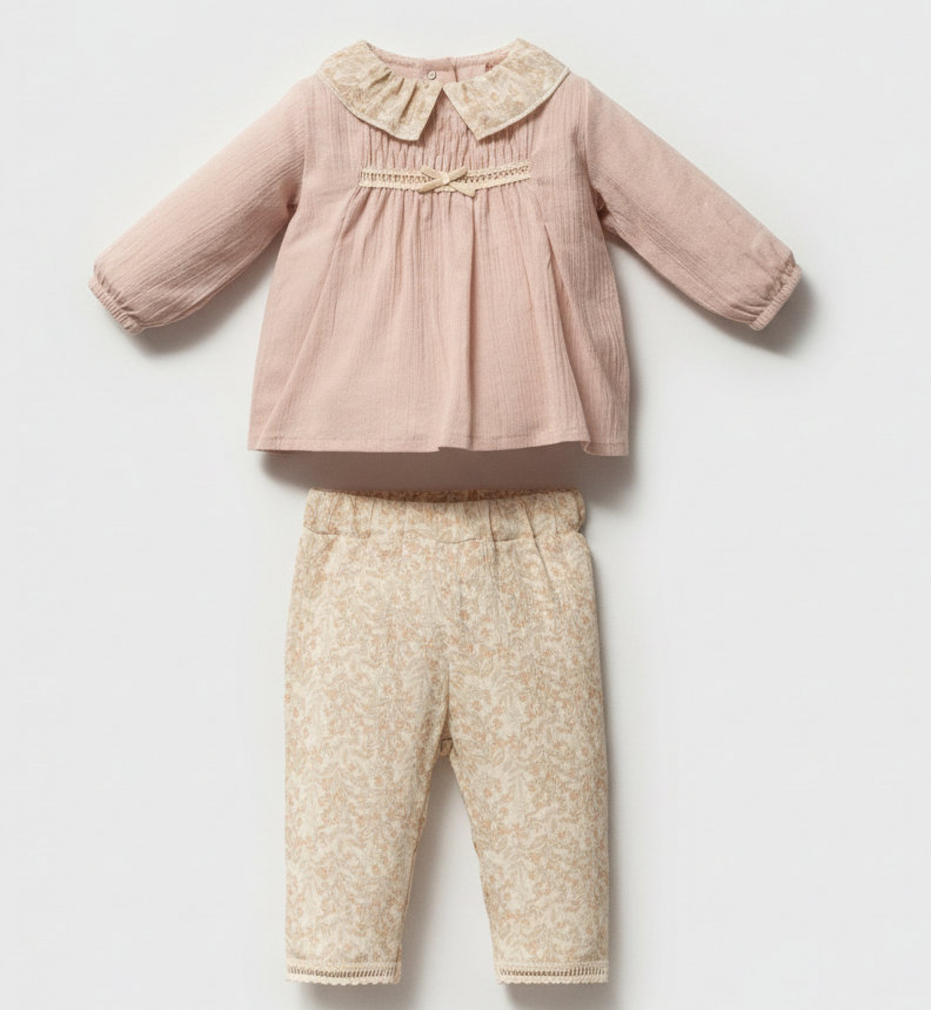 Tongs Baby 5782 8692023118453 TO5782 Cotton Floral Two Piece Set (6-36 months)