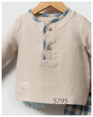 Tongs Baby 5795 8692023118491 TO5795 Checked Linen Outfit (6-36 months)
