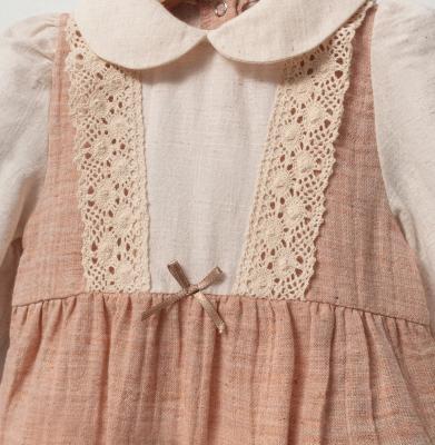 Tongs Baby 5801 8692023117869 TO5801P Lace and hemp Romper  (0-9 months)