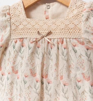 Tongs Baby 5801 8692023117869 TO5800 Cotton Lace and Floral Romper  (0-9 months)