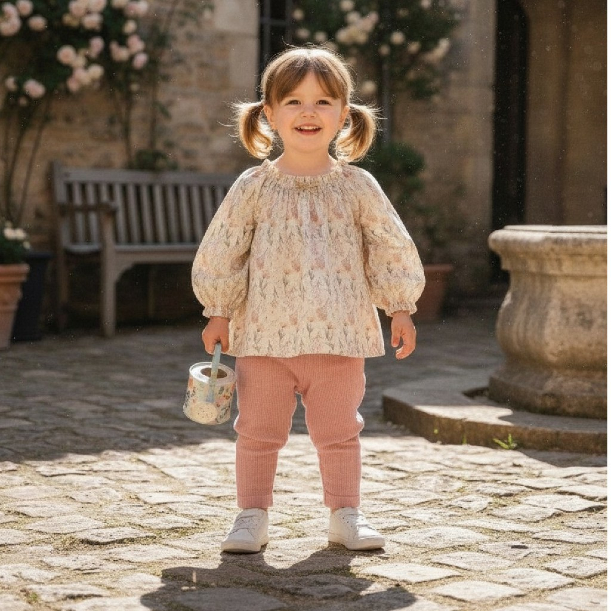 Tongs Baby 5803 8692023117821 TO5803R Breezy Cotton Floral Hemp Two Piece Set (6-36 months)