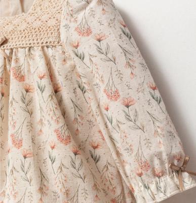 Tongs Baby 5806 8692023117838 TO5806 Cotton Fully lined Floral Dress & clips (6-36 months)