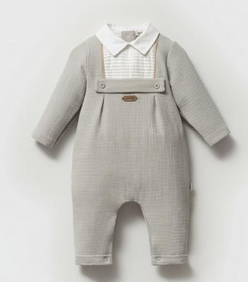 TO5754G  Grey Bar  Romper (0-9 months)