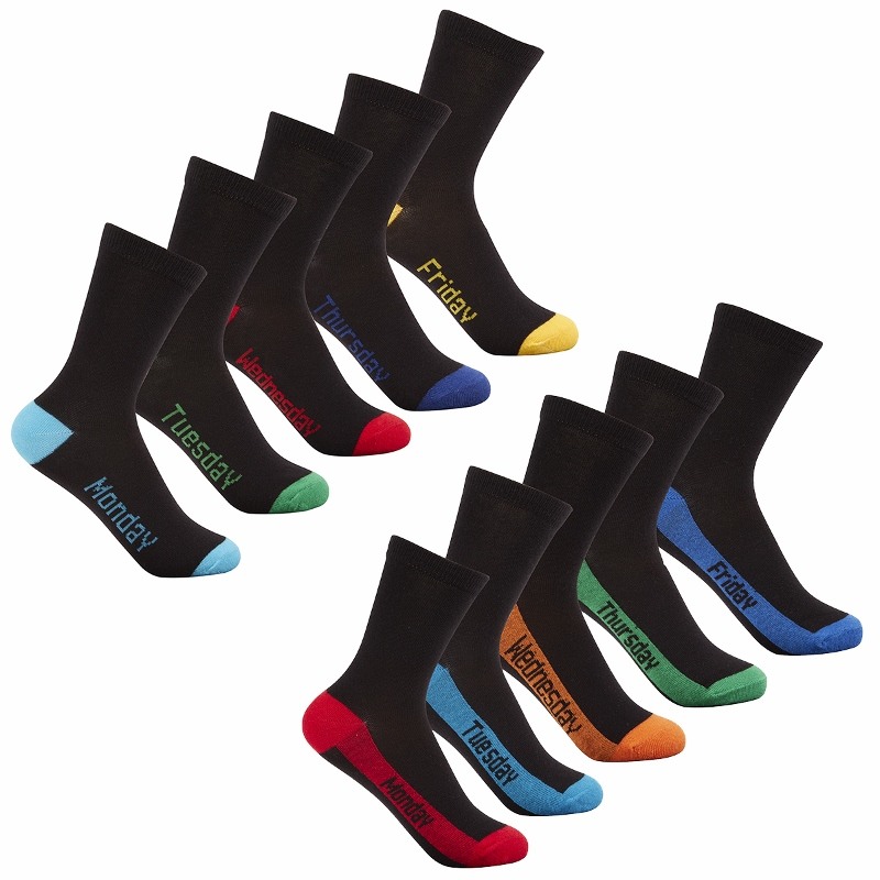 Tick Tock  5055442170489 TT42B452s Five pack of socks "Monday to Friday" (6-8.5) SINGLE
