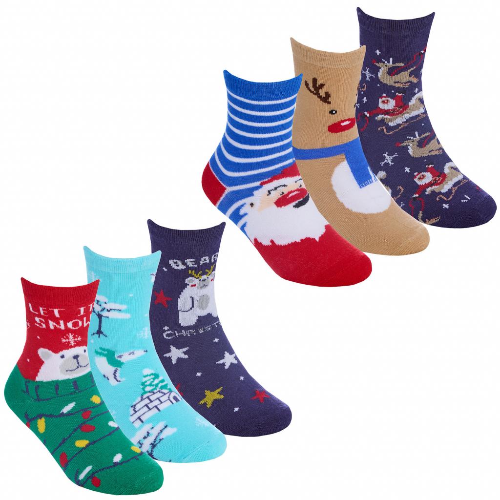Tick Tock 42B827  TT42B827 Christmas Triple pack Socks  (6-3.5)