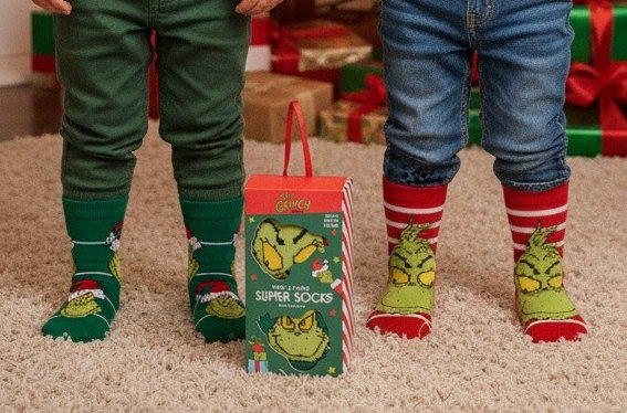 Tick Tock 42B857/GRNH  TT42B857 Twin Pack Grinch Socks