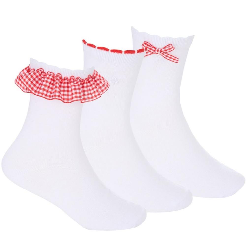 Tick Tock 43B861  TT43B861 3 pack Red  Frill Socks (0-5.5)
