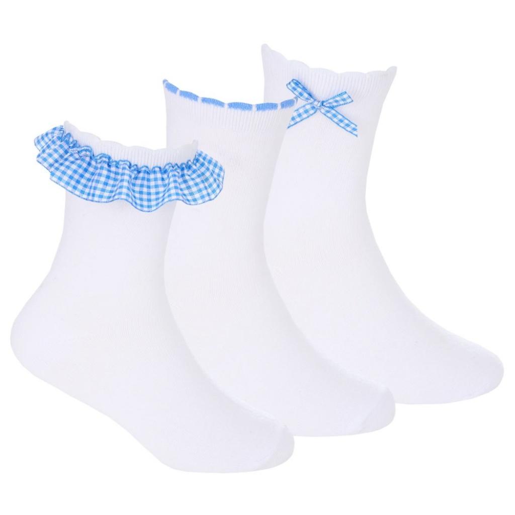 Tick Tock 43B862  TT43B862 3 pack Blue Frill Socks (0-5.5)