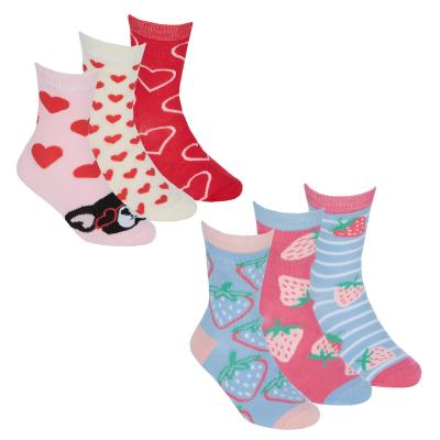 PS43B873  Hearts & Strawberry trainer liner socks  (6-3.5)