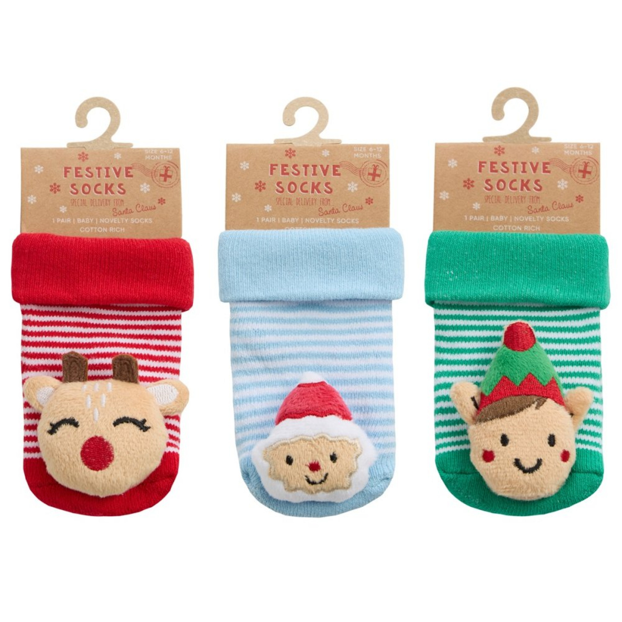 Tick Tock 43B1032 * TT44B1032 Novelty Terry Christmas Sock (0-12 months)