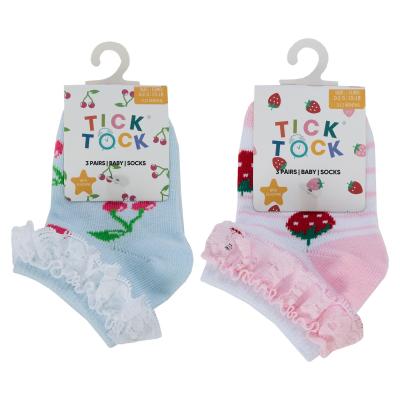 Tick Tock 44B1043  TT44B1045 Triple Pack Fruity Lace Trainer  Socks (0-5.5)