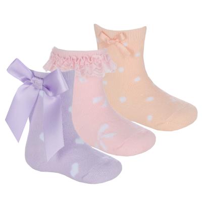 Tick Tock 44B1043  TT44B1050 Triple Pack  Frill Bow and Bunny Socks (0-5.5)