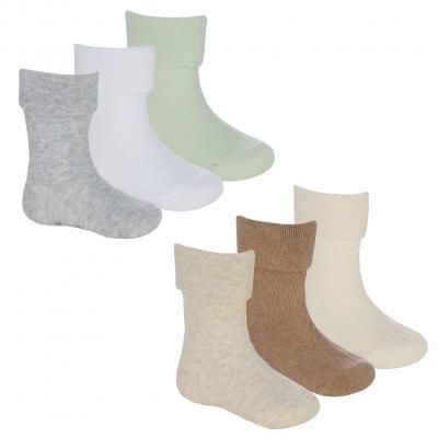 TT44B1052  Triple Pack Turn Down Socks  (0-5.5)