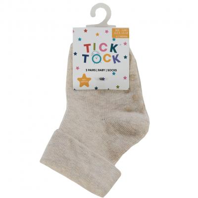 Tick Tock 44B1052  TT44B1052 Triple Pack Turn Down Socks (0-5.5)