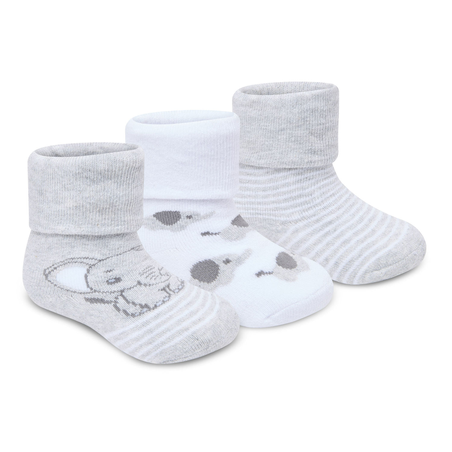 Tick Tock 44B1064 * TT44B1064 Triple pack of gripper Socks "Elephants"