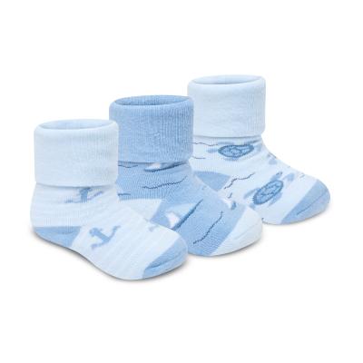 TT44B1065  Triple Pack "Boat and Turtle" Socks  (0-5.5)